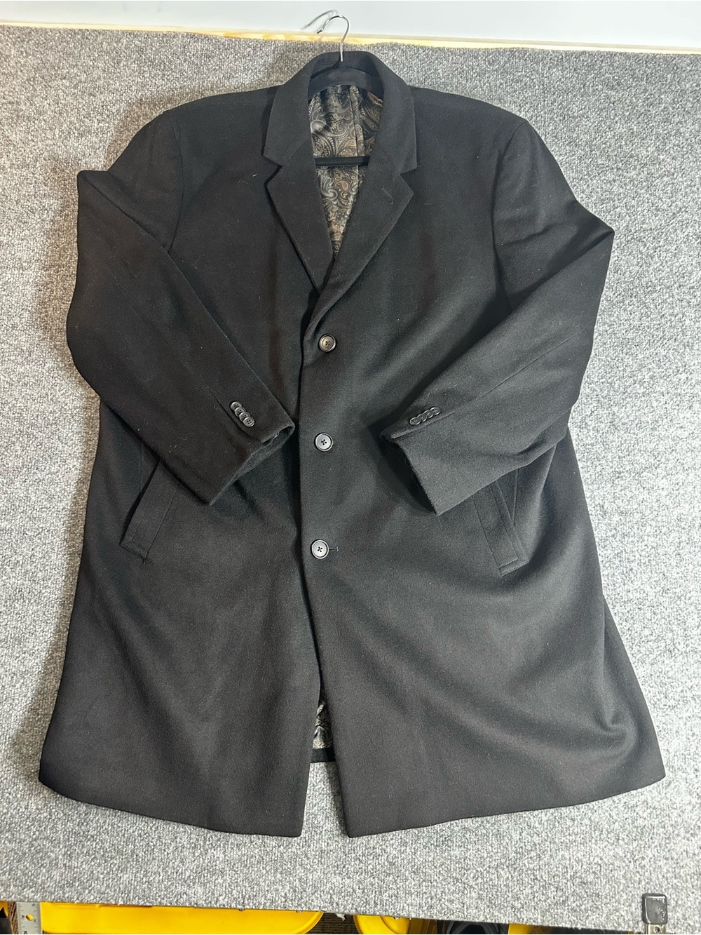 Joseph Abboud Black Pea Coat - Classic Three-Button Design